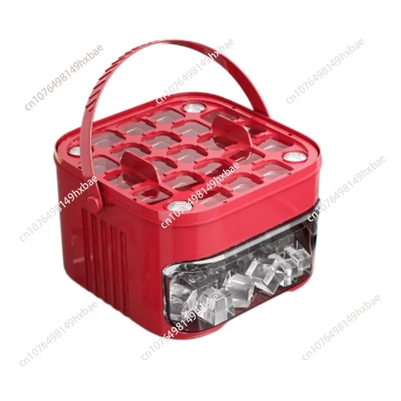 48-Cube Maker with Easy Press Cap Double Layer Ice Cube Maker Refrigerator Household Ice Storage Ice Box