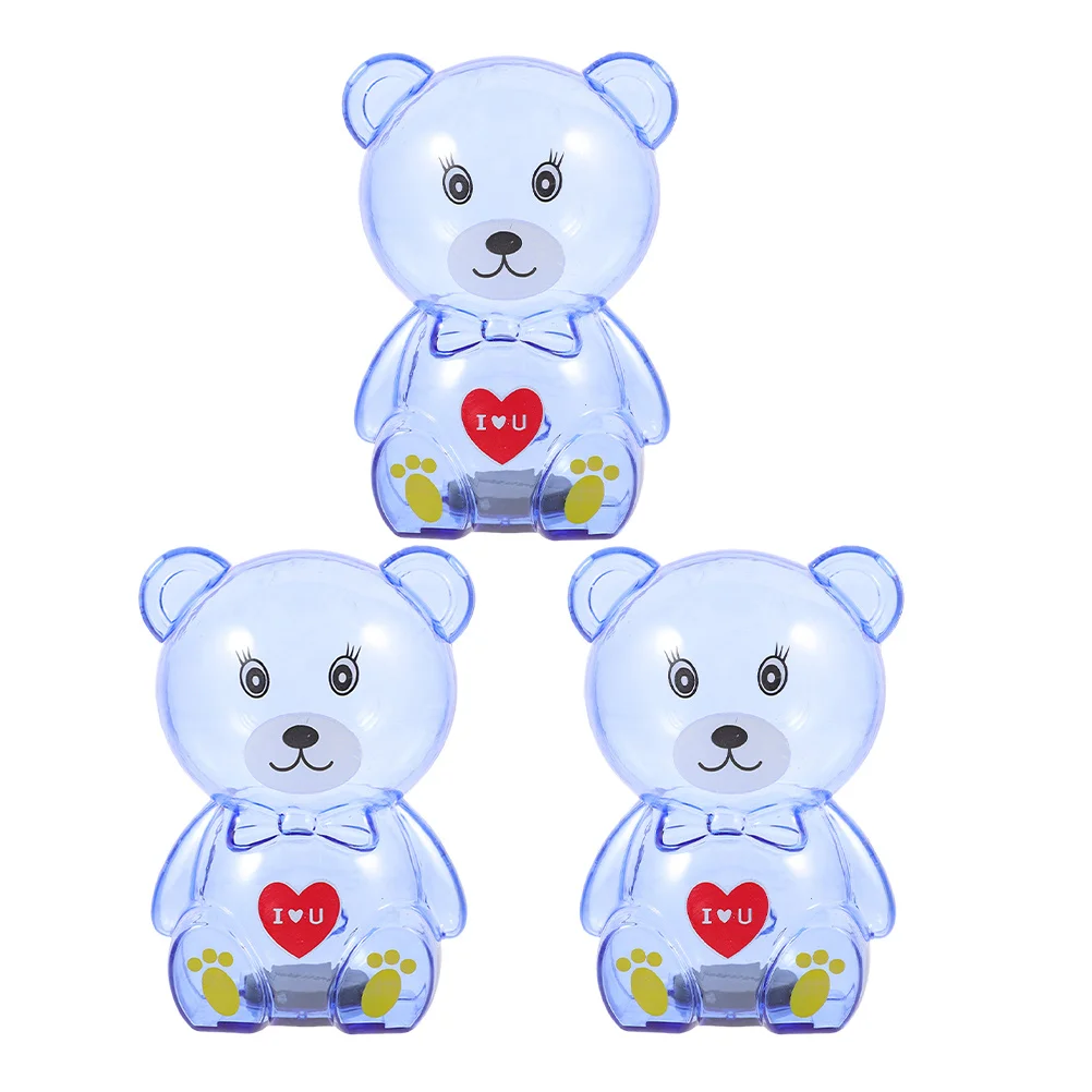 3 stuks Cartoon Beer Spaarpot Transparante Spaarbank voor Kinderen Herbruikbare Muntcontainer Desktop Opslag Pot Onbreekbaar Ontwerp