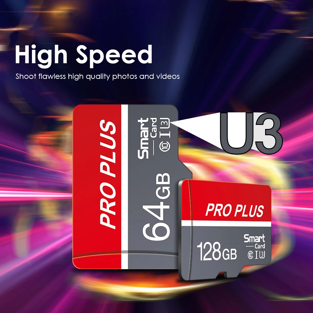 Class 10 U3 Micro TF SD Card 128GB 64GB 32GB 16GB 8G 4GB Memory Card Flash Support Mobile Phones UAV Etc Card Reader