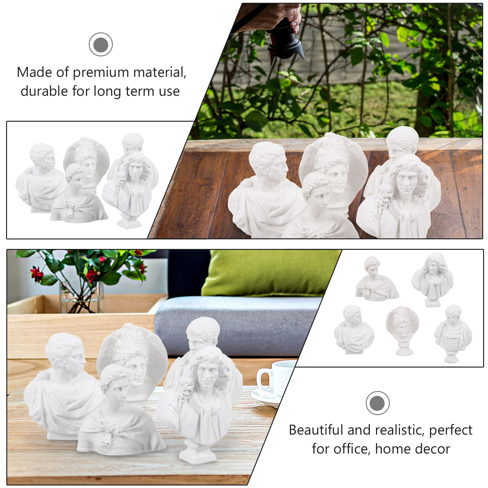 

5pcs Resin Adornment Desktop Resin Sculpture Adornment Decor Cultural Peaceful Gift Ornament For Home Office Decorations