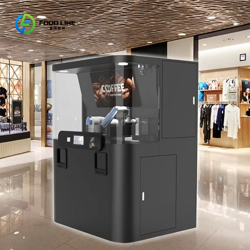 Customized Intelligent Robot Commercial Coffee Vending Machine Smart Espresso Maker SDK Touchscreen Cloud-Based Management