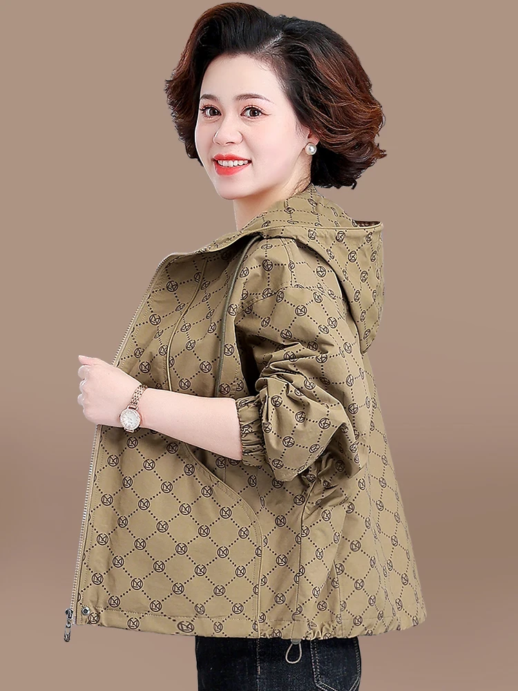 

Faionable ort Autumn Outerwear for Middle-Aged Mothers Large Size Jaet Spring Autumn Top for Women Sli Korean Sle