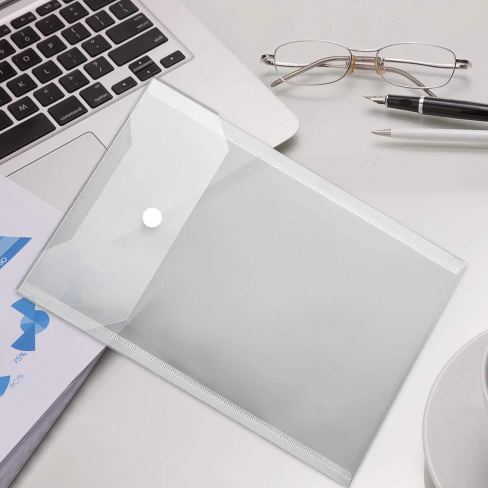 

12pcs A5 File Storage Bags Thick Transparent Document Wallets Portable File Organizer Pvc Waterproof Folders For Contracts