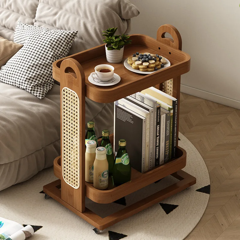 

Living Room Sofa Side Table Small Coffee Table Movable Side Cabinet Storage Rack Snack Organizer Beauty Salon Cart