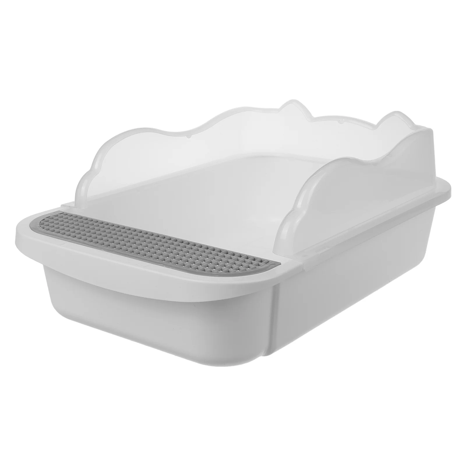 

Large Capacity Low Entry Litter Box Toilet Kitten Litter Box PVC Decorative Boxes for Cats Portable Travel Open Design