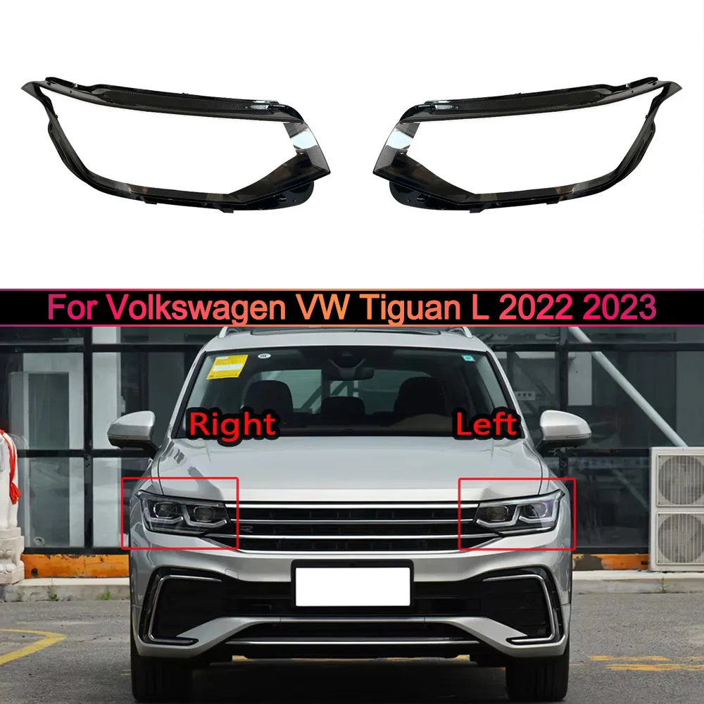 

For Volkswagen VW Tiguan L 2022 2023 High Headlamp Cover Transparent Lamp Shade Shell Lens Plexiglass Replace Original Lampshade