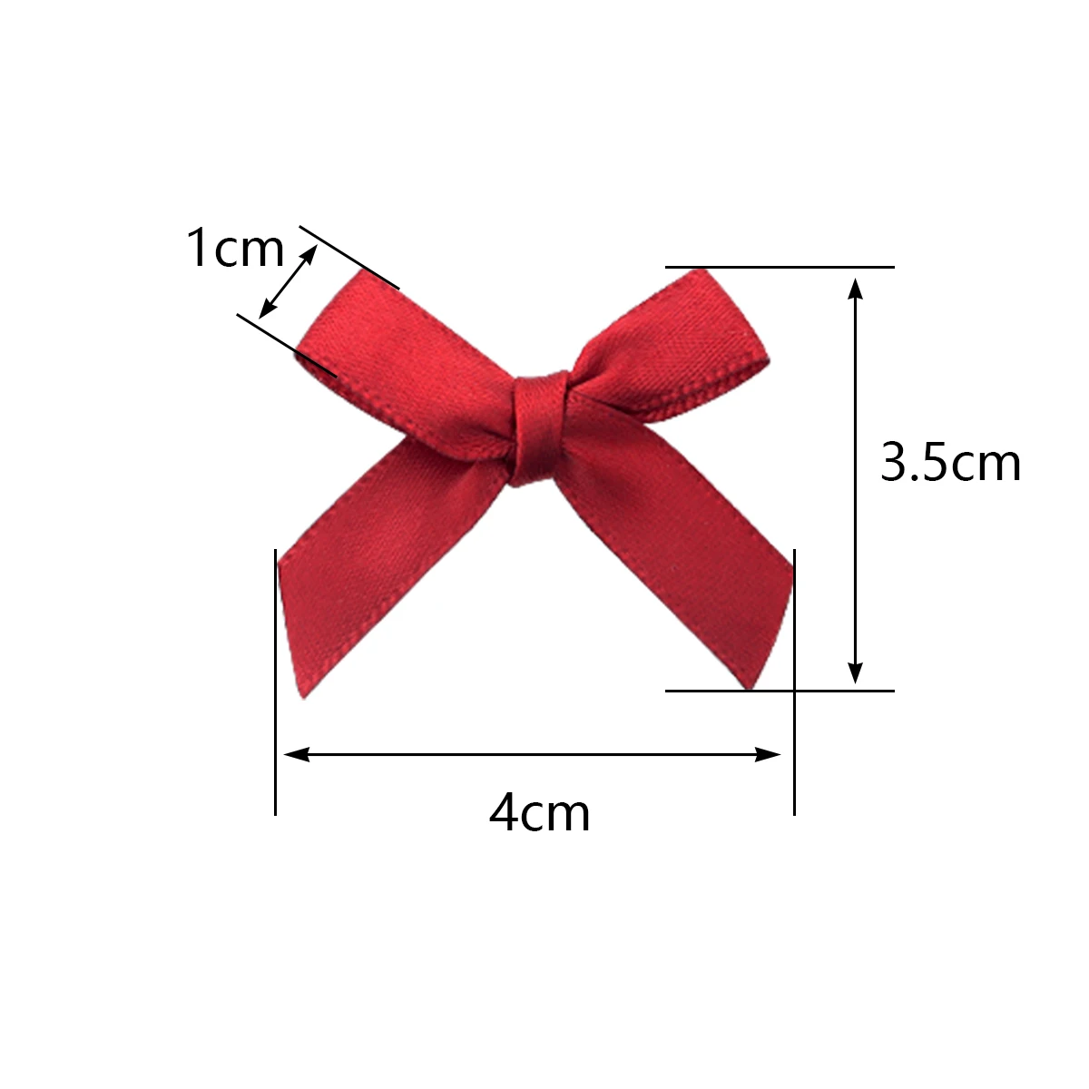 50pcs 4x3.5cm Satin Ribbon Bows Colourful Small Size Polyester Bowknots for DIY Wedding Party Clothing Headwear Gifts Decoration