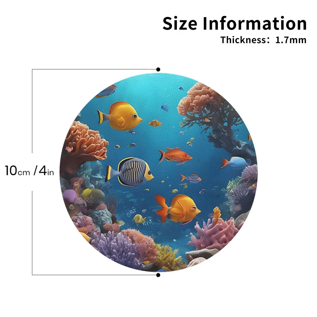Underwater World With Coral Reef Tropical Fish Coasters PVC Leather Placemats Insulation Coffee Mats Home Dining Pads Set of 6