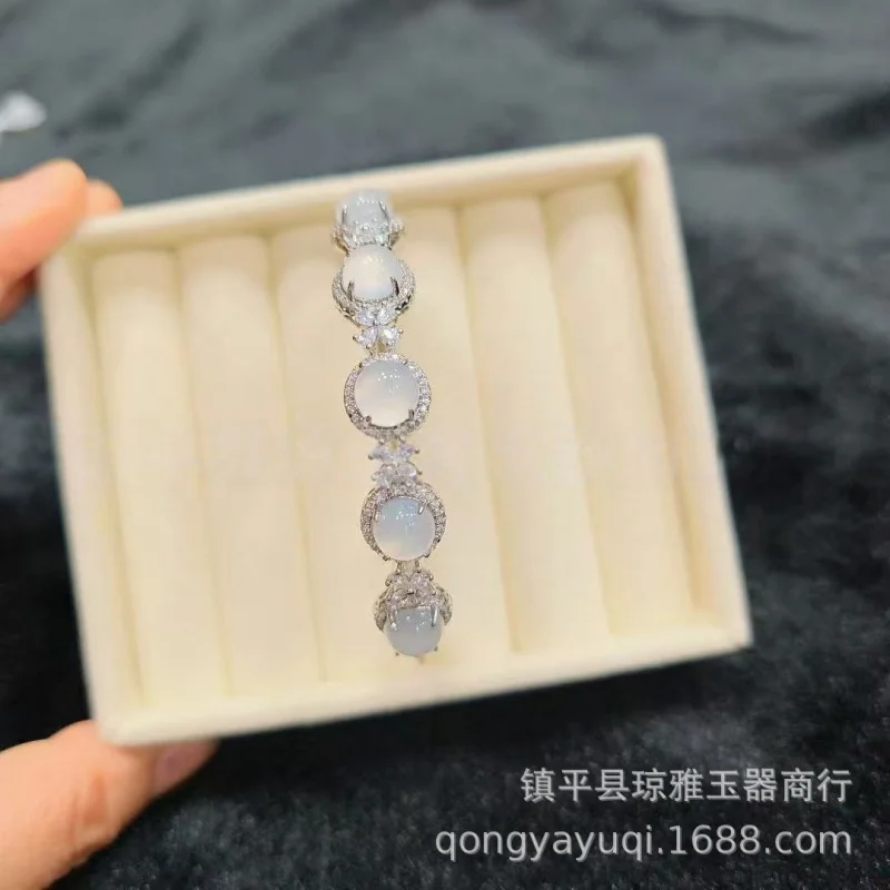 new-style-high-chalcedony-inlaid-full-green-jade-jewelry-agate-bracelet