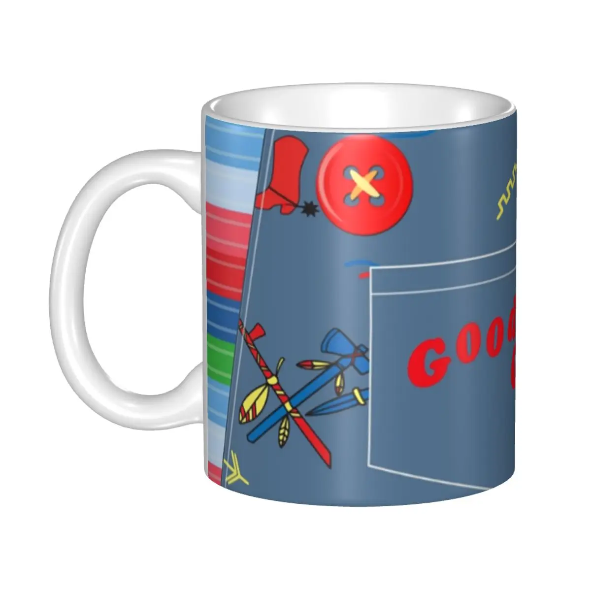 

Custom Good Guys Child's Play Chucky Coffee Mugs DIY Killer Doll Overalls Ceramic Tea Milk Cups
