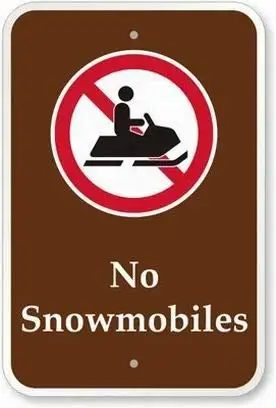 No Snowmobiles Sign Safety 8x12 Tin Metal Signs Road Street Sign Outdoor Decor Caution Signs