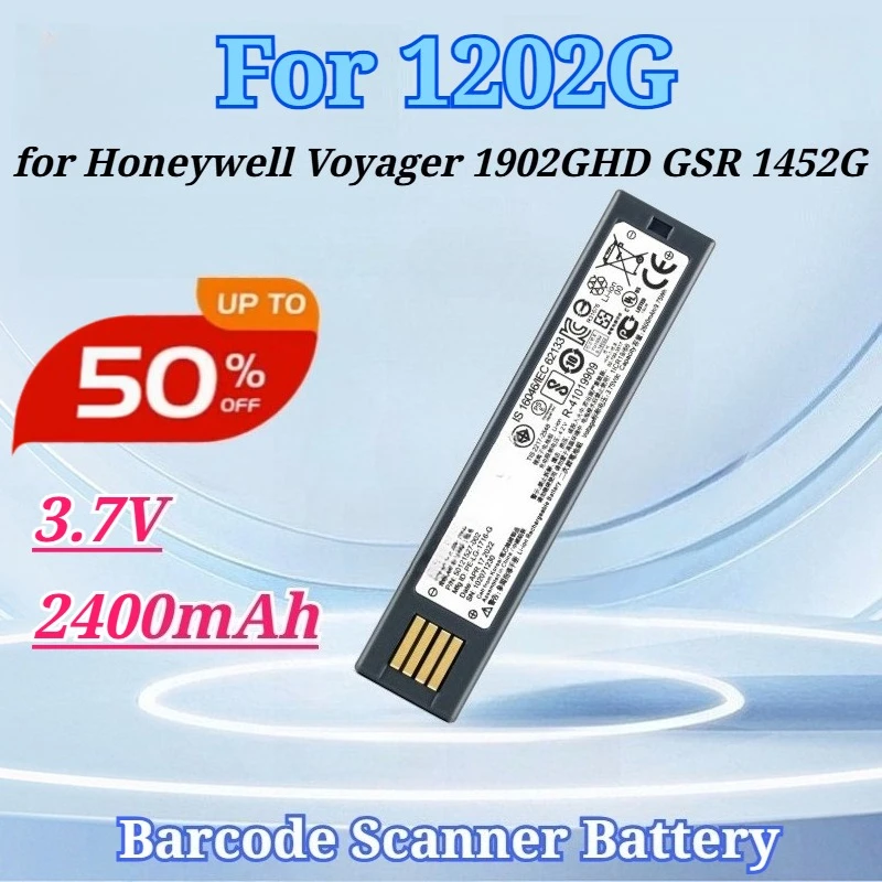 

3.7V 2400mAh for Honeywell Voyager 1202G 1902GHD GSR 1452G 4820 3820 for Xenon 5620 BAT-SCN01 Barcode Scanning Collector Battery