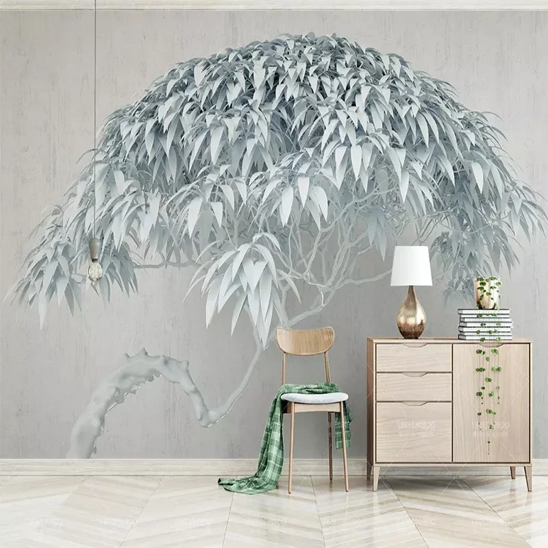 Nordic style Creative Big Tree Stone Modern Wallpaper For Walls 3D Living Room Sofa Background Home Decor Mural 3D Wall Cloth