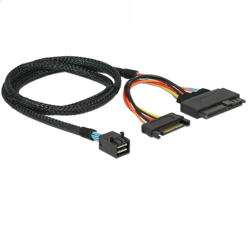 Internal PCIe 4.0 Mini SAS SFF-8643 To U.2 SFF-8639 SSD with 15 Pin Male SATA Power Cable 0.5m/1.0m