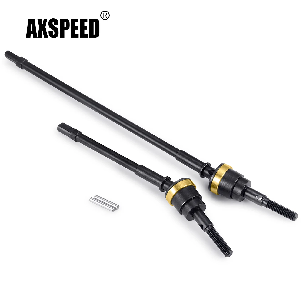 AXSPEED Hard Steel Front Axle Dogbone Drive Shaft CVD Joint for Axial Wraith 90018 1/10 RC Crawler Car Truck Model Upgrade Parts