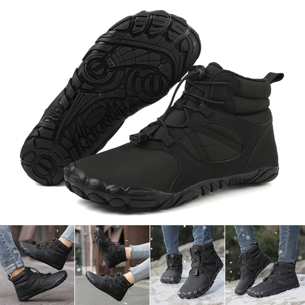 

Winter Snow Boots Winter Jogging Sneakers Non Slip Thickened Ankle Boots Waterproof High Top for Travel Climbing Hiking