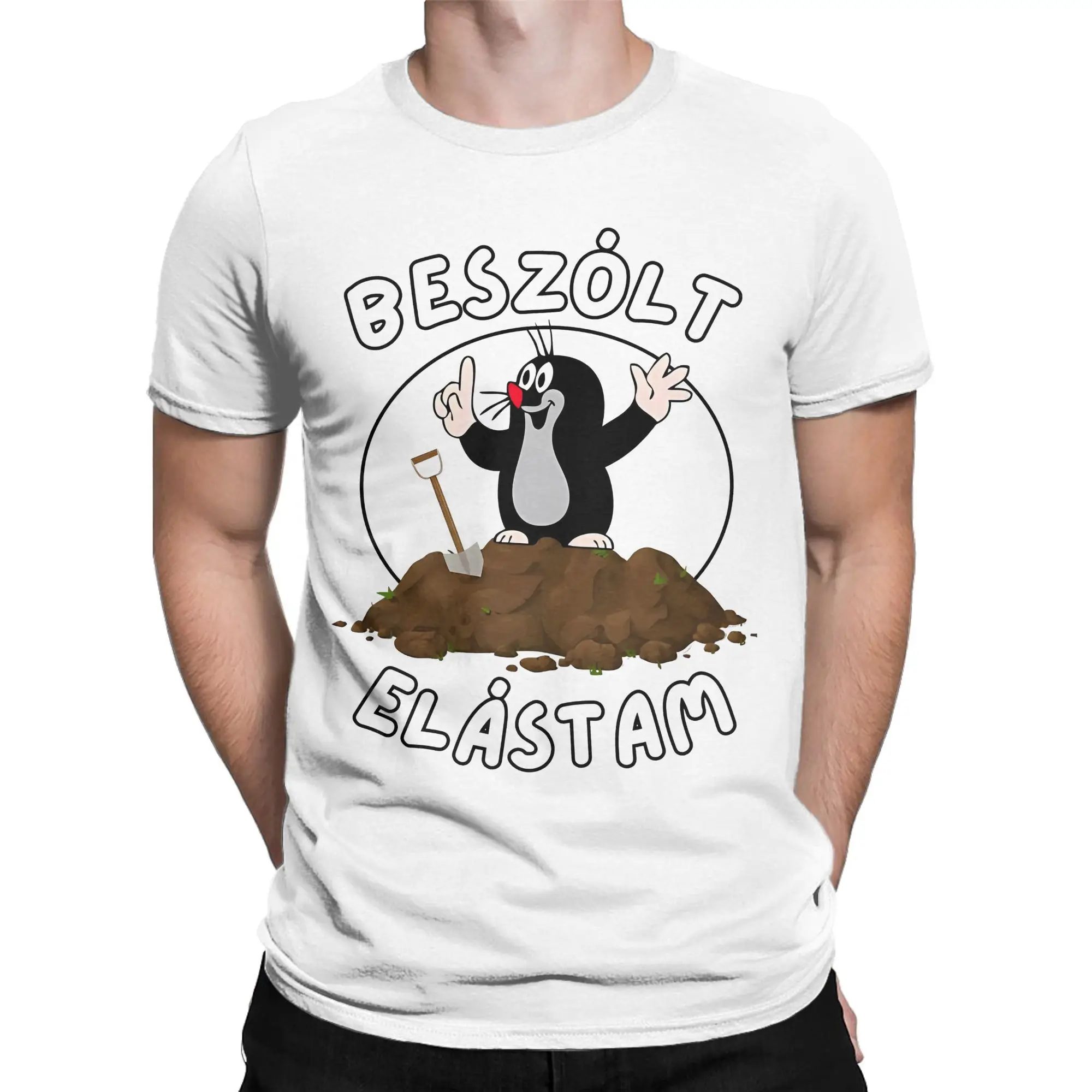 The Little Mole Krtek Beszolt Elastam Men's T Shirts Cute Crazy Tee Shirt Short Sleeve Round Neck T-Shirt Cotton Gift Idea Tops