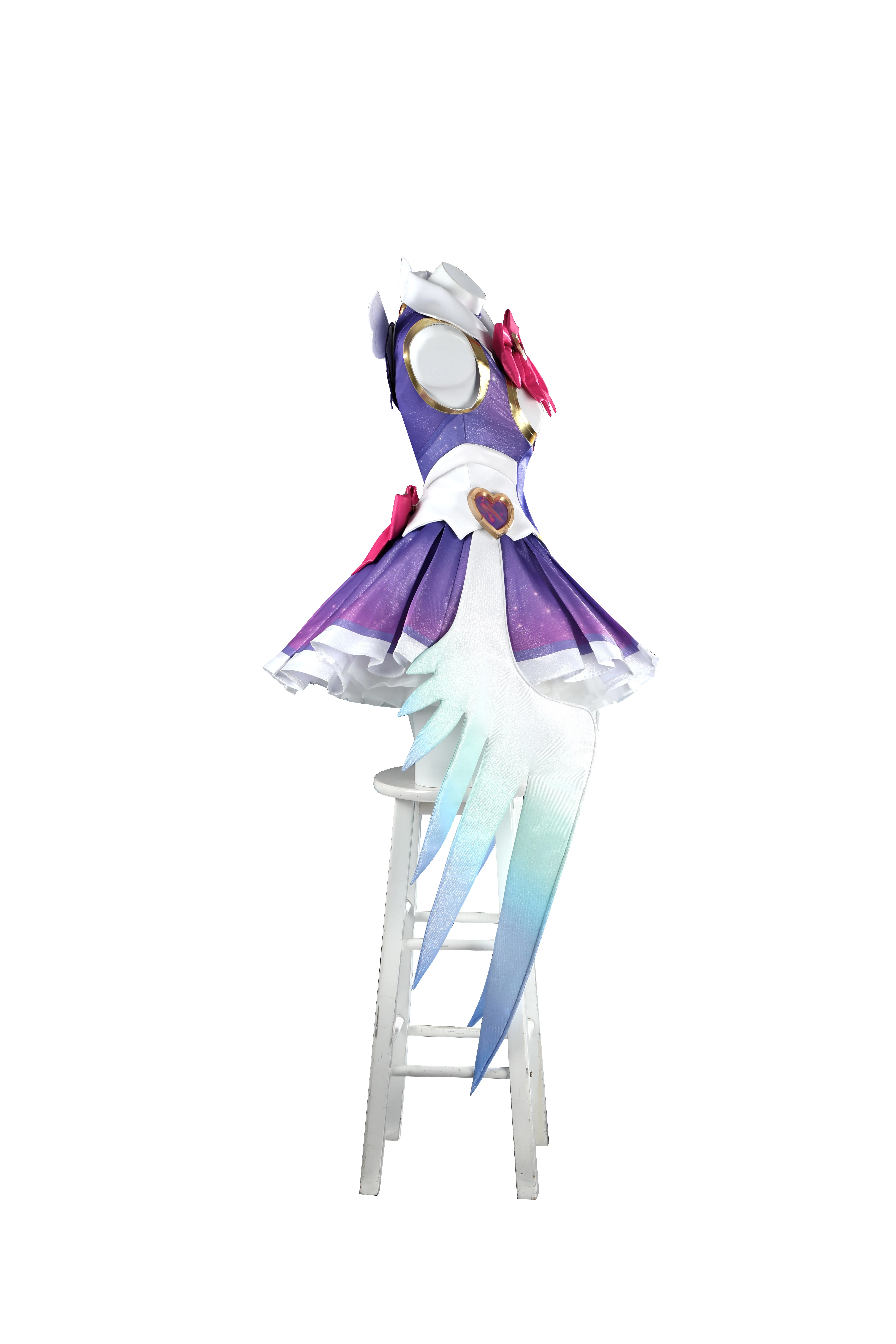 زي تنكري للفتيات السحرية من Game OW Kiriko فستان نسائي لطيف أرجواني مع جوارب وربطة عنق للهالوين ملابس المسرح التنكرية