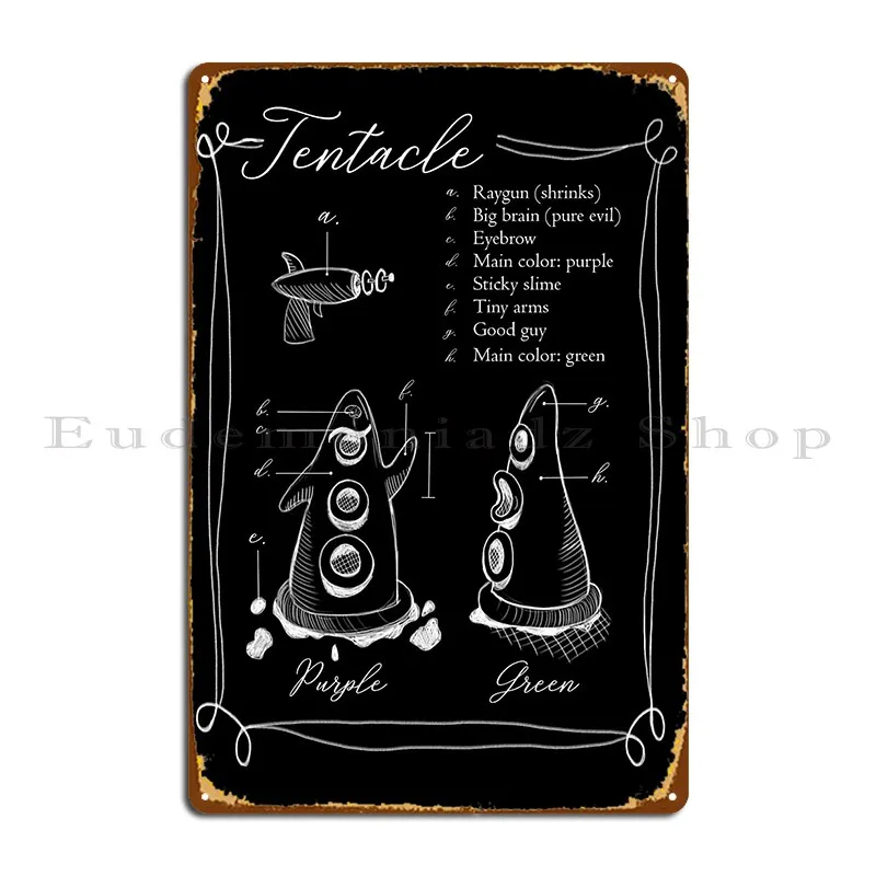 Scientific Illustration Tentacle Metal Sign Pub Home Bar Cave Personalized Cinema Tin Sign Poster