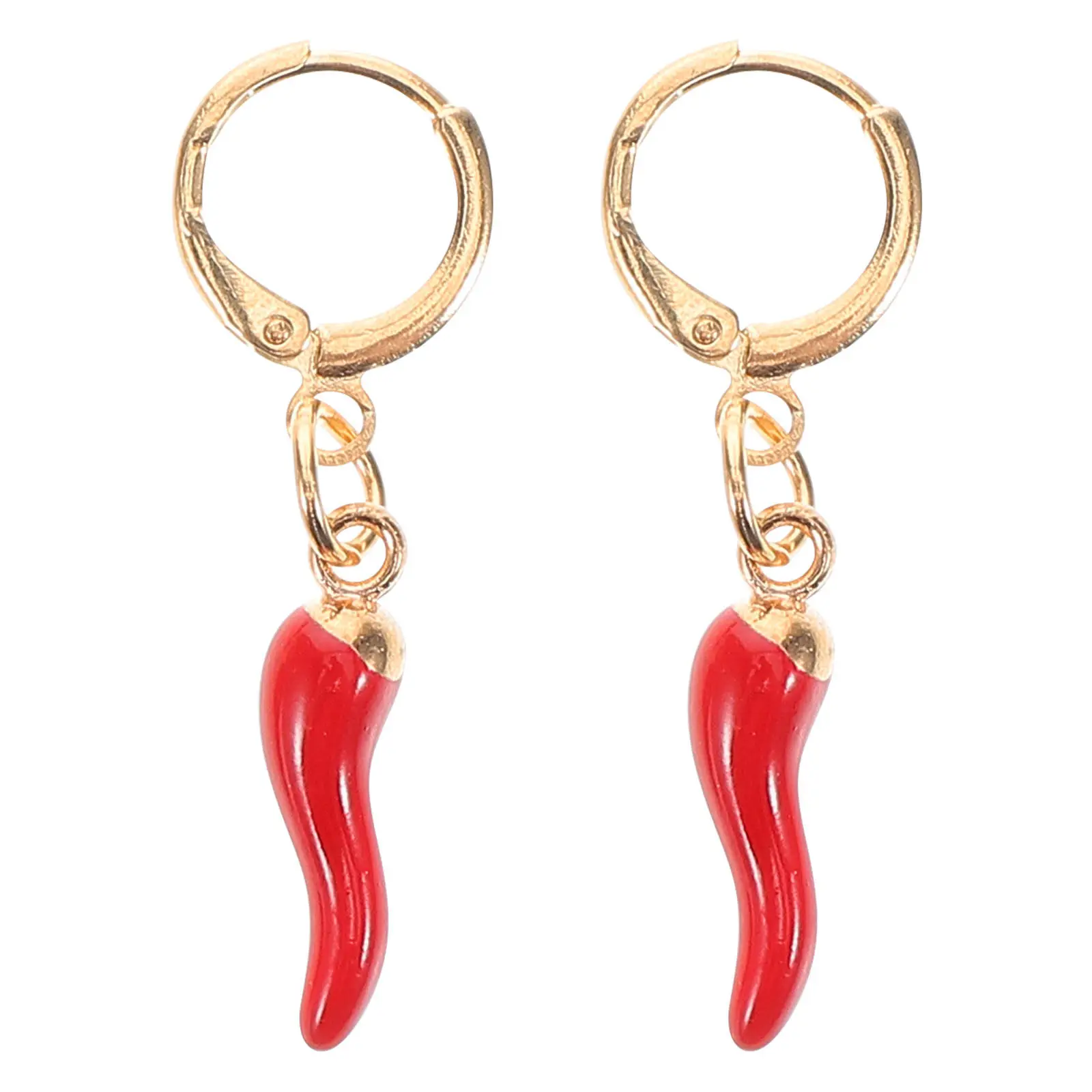 Chili Pepper Huggie Earrings Women Small Golden Plated Dangle Drop Hoop Earrings Playful Vegetable Jewelry Boho Statement Ear