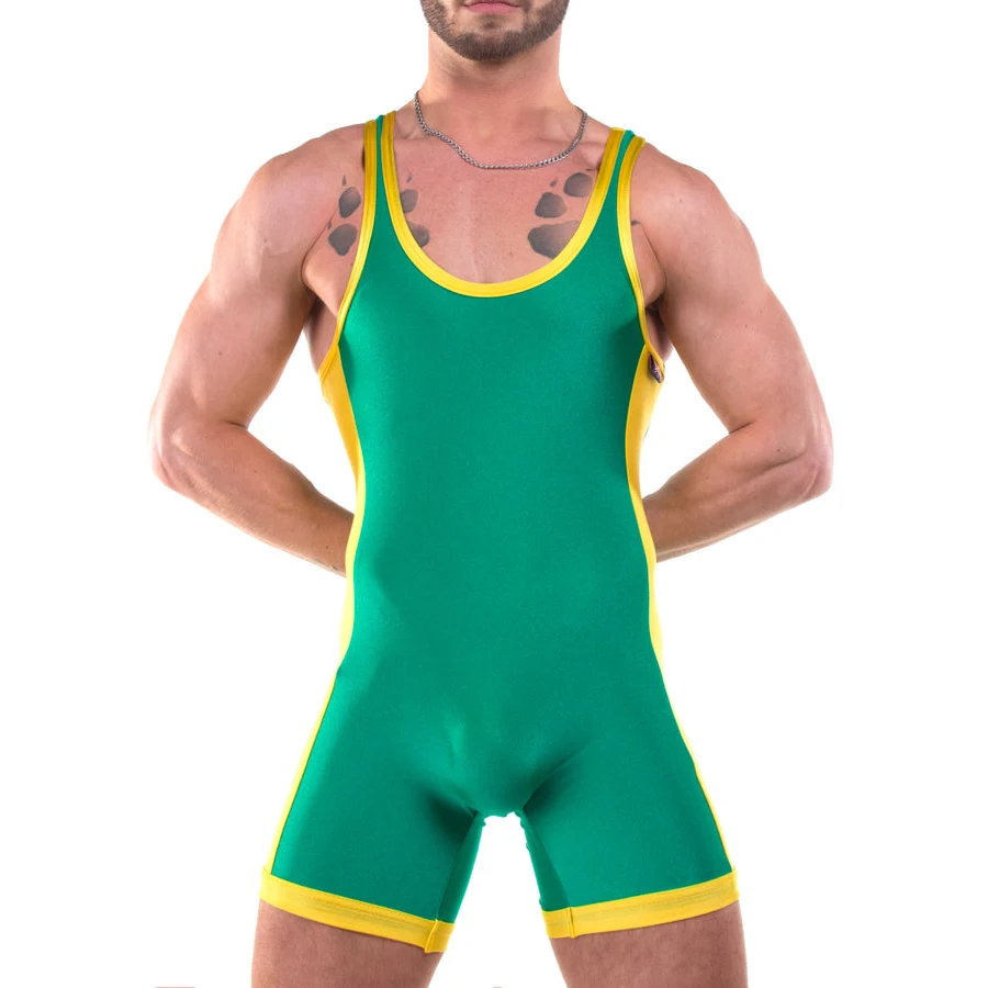 Wrestling Singlets Tummy Control Wear GYM Sleeveless Triathlon PowerLifting Clothing Running Skinsuit Classic Style Solid Color