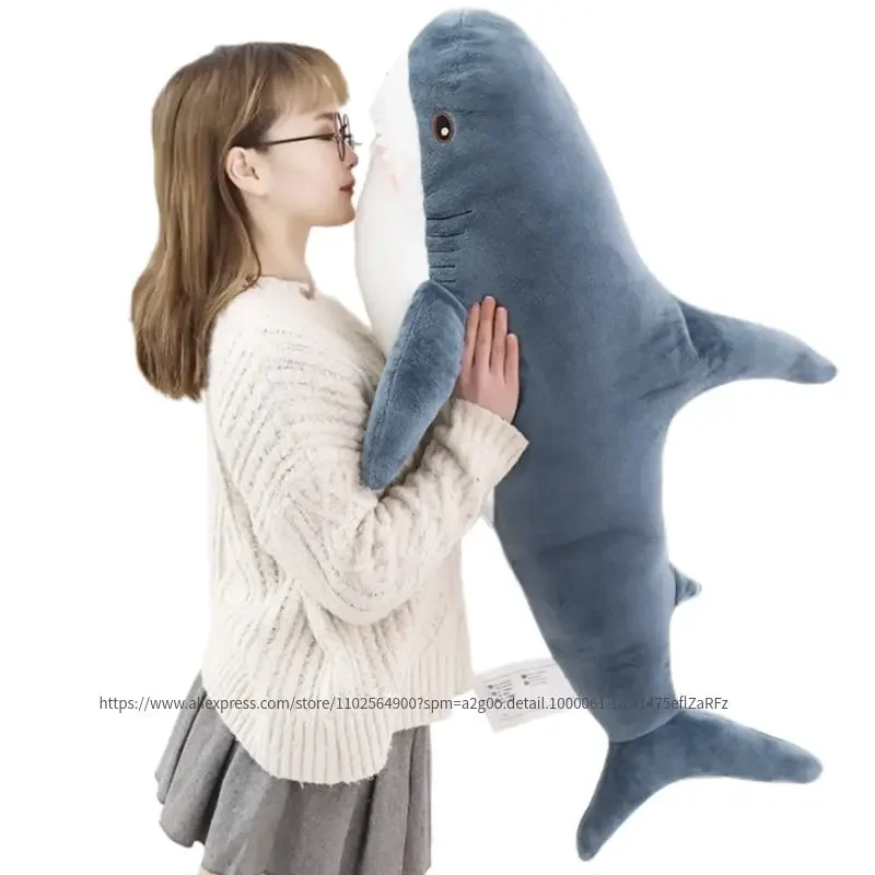 140cm Giant Aquatic Shark Doll Plush Toy Stuffed Colorful Scary Animal Plushie Colorful Fluffy Appeasing Decor Cosplay Kids Gift