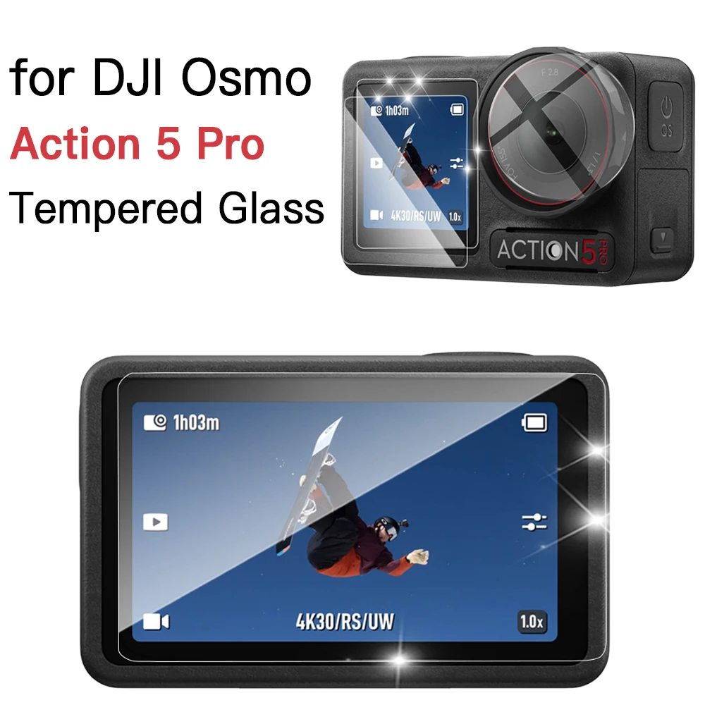 

Tempered Glass For DJI Osmo Action 5 Pro Front Rear Screen Protector Lens Protective for Action 5 Pro Action Cameras Accessories