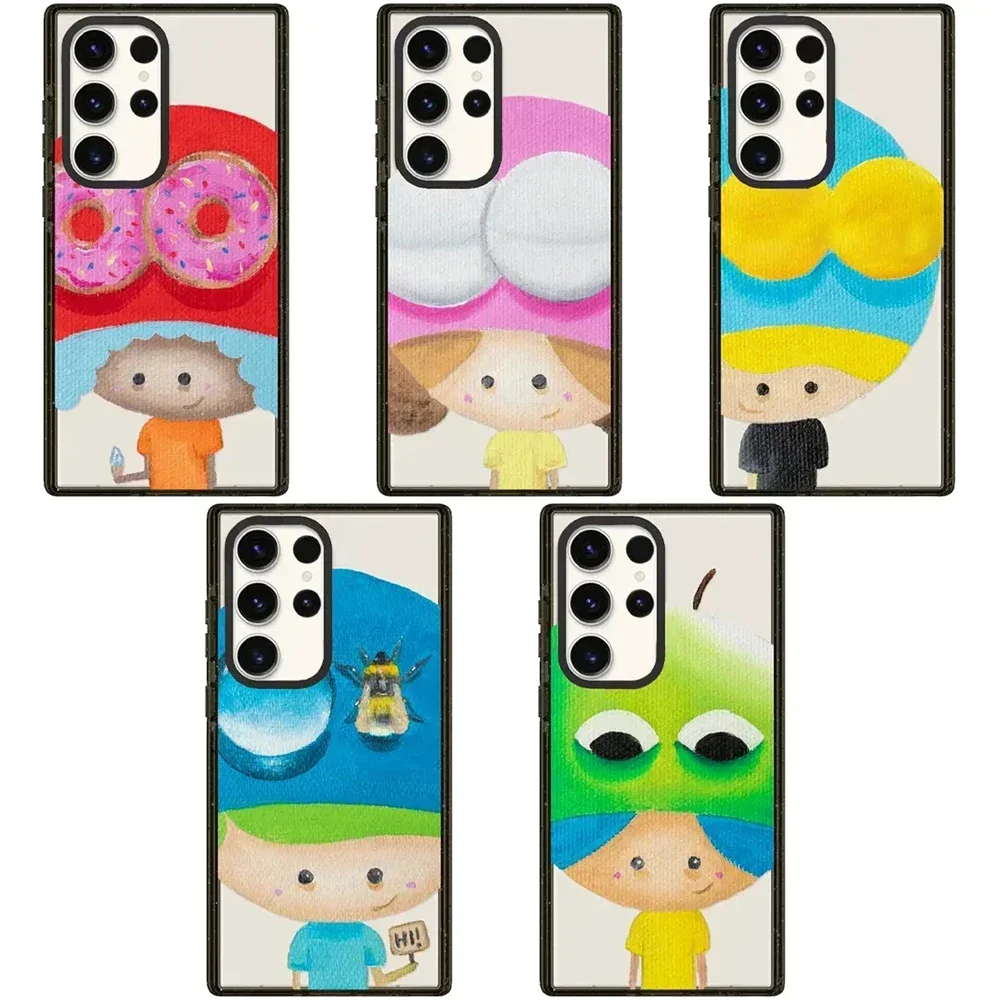 

Cartoon Children Acrylic Black Border Protective Case for Samsung Galaxy S 22 S23 S24 Ultra S22+ S23+ S24 Plus Shell