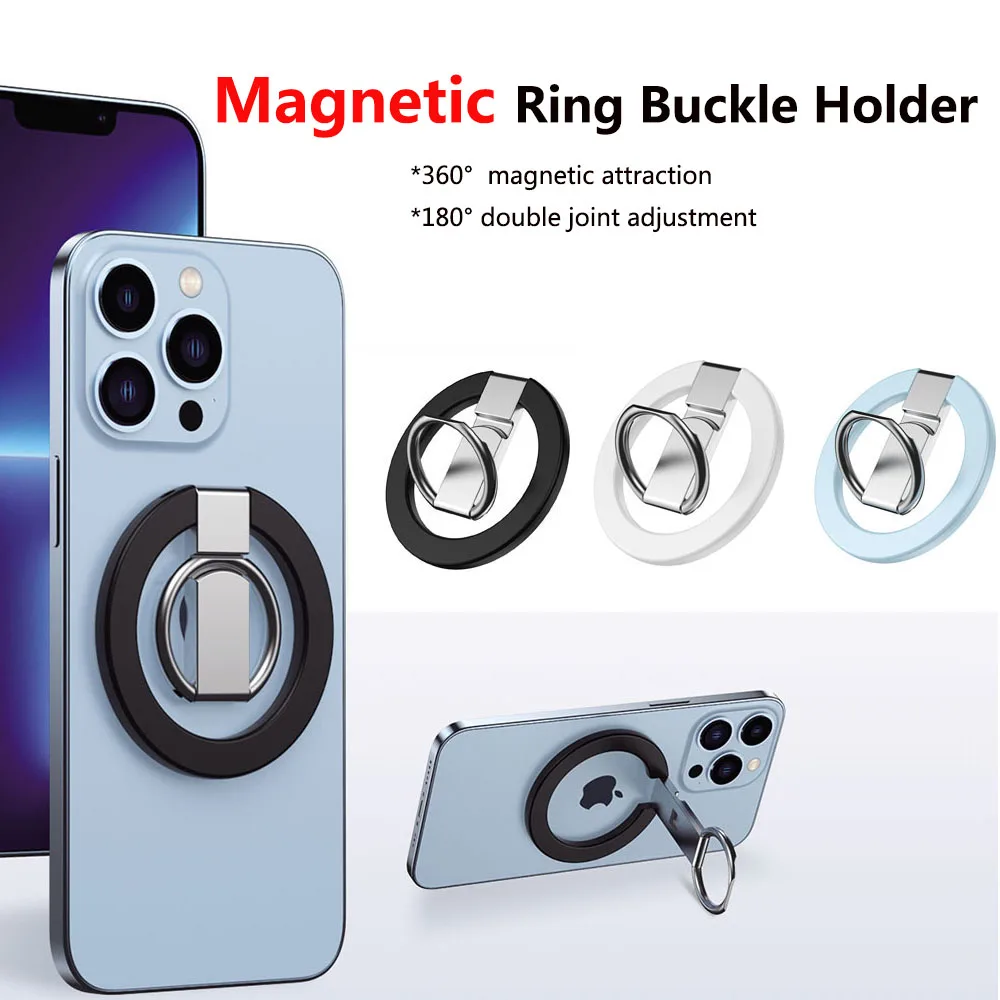 Magnetic Phone Ring Holder for iphone 15 14 13 12 series Removable MagSafe Ring Bracket Adjustable Grip Cell Phone Kickstand