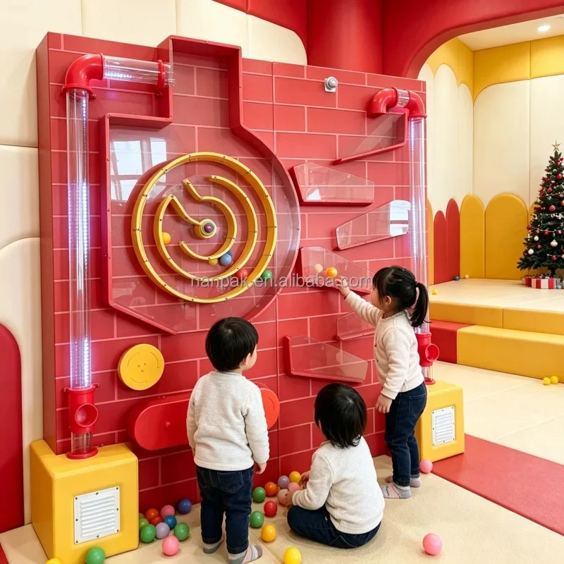 Interactive Wall Ball Game Panel, Kids Sensory Activity Wall Toy Indoor Playground Equipment for Play Center & Soft Play Area