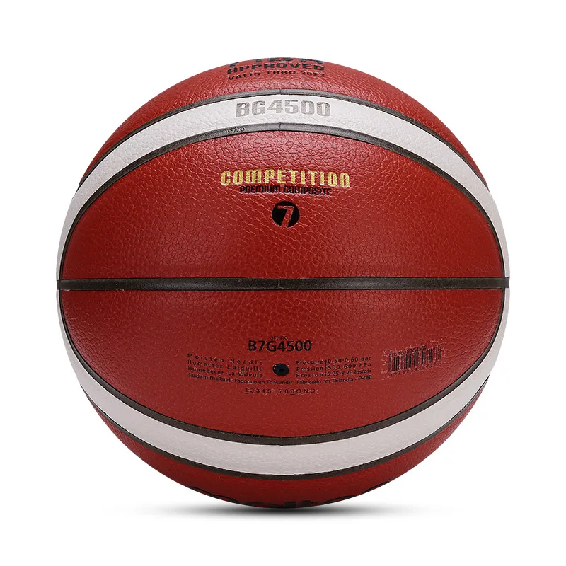 BG4500-Molten de baloncesto de cuero para hombre y mujer, bolsa de bomba de aire gratis, talla 7/6, partido oficial, baloncesto de arena para interiores