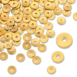 50pcs Stainless Steel Flat Spacers Beading Accessories PVD Gold Plated Loose Beads DIY Bracelet Necklace Jewellery Supplies