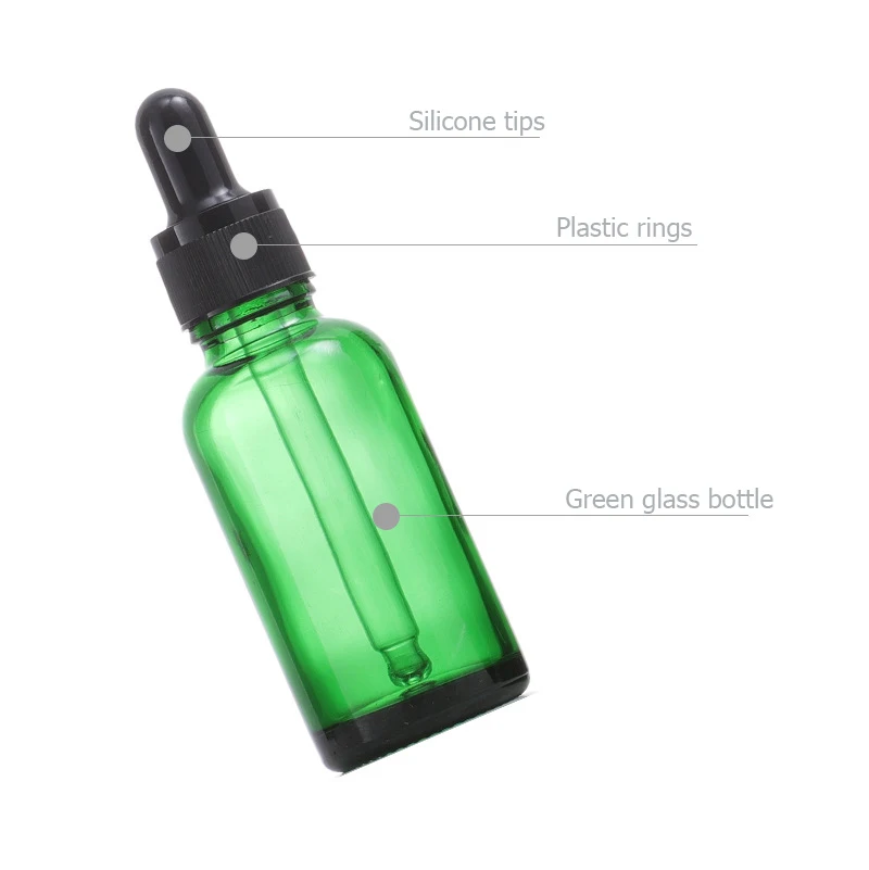 5/10/15/20/30/50/100ML Empty Green Glass Dropper Bottle for Serum Essential oil Perfume Refillable Liquid Container Eye Drop