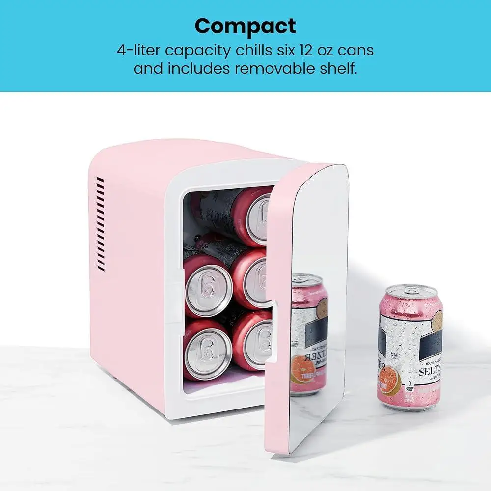Portable Mini Refrigerator Skin Care Makeup Storage Personal Beauty Fridge Cooling Heating Function Compact Desk Accessory