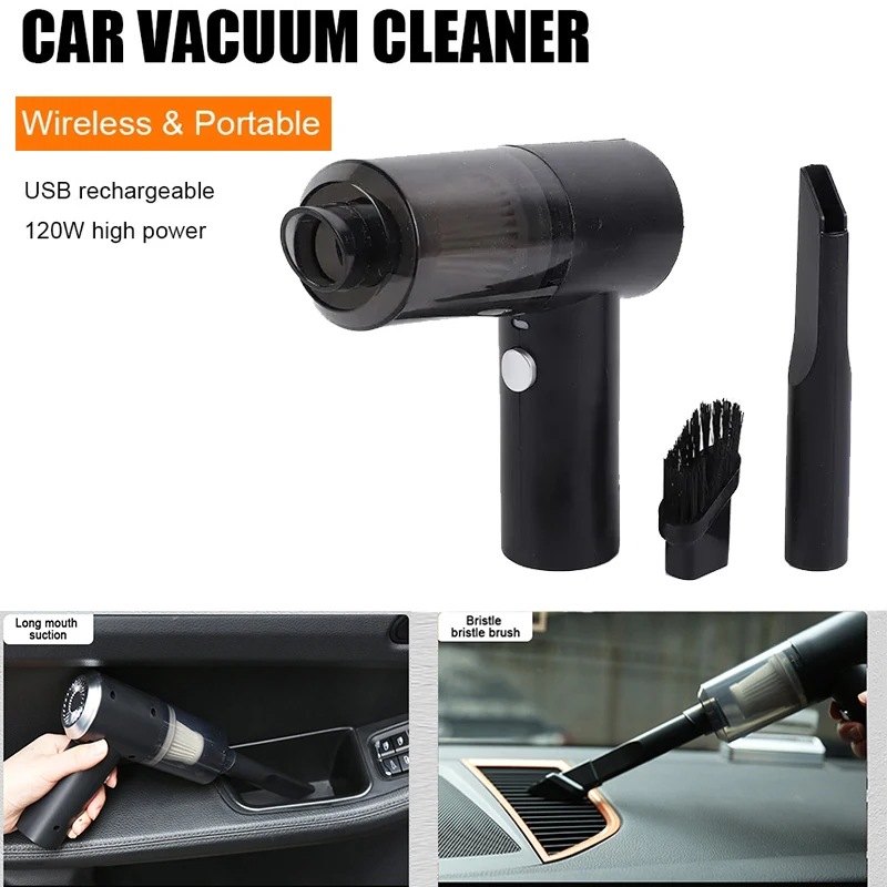 Portable Handheld Wireless Strong Home Vacuum Cleaner 2 In 1 Dual Use Usb Rechargeable Car Vacuum Cleaner