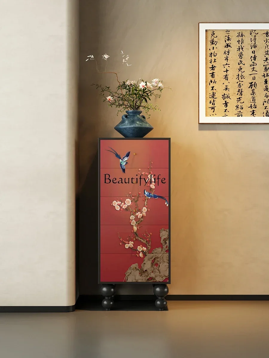 

*New Chinese solid wood restaurant chest of drawers entrance aisle decorative storage cabinet