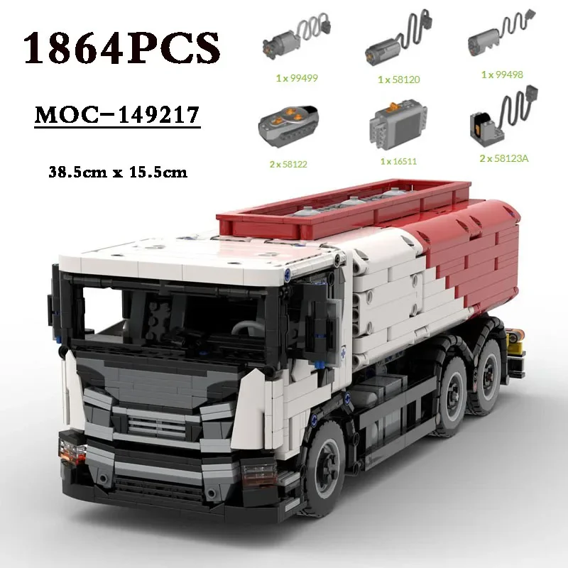 

MOC-149217 P Series Tanker Truck Truck Building Toy Model 1864PCS Car Fun Building Building Blocks Toy DIY Kids Birthday Gift