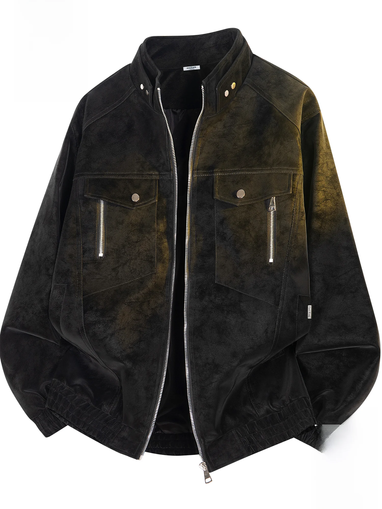 

Мужская куртка Paul Frank Monkey свободного кроя с воротником-стойкой, повседневная, с эффектом окрашивания, на молнии, теплая, молодежная, весна 2026