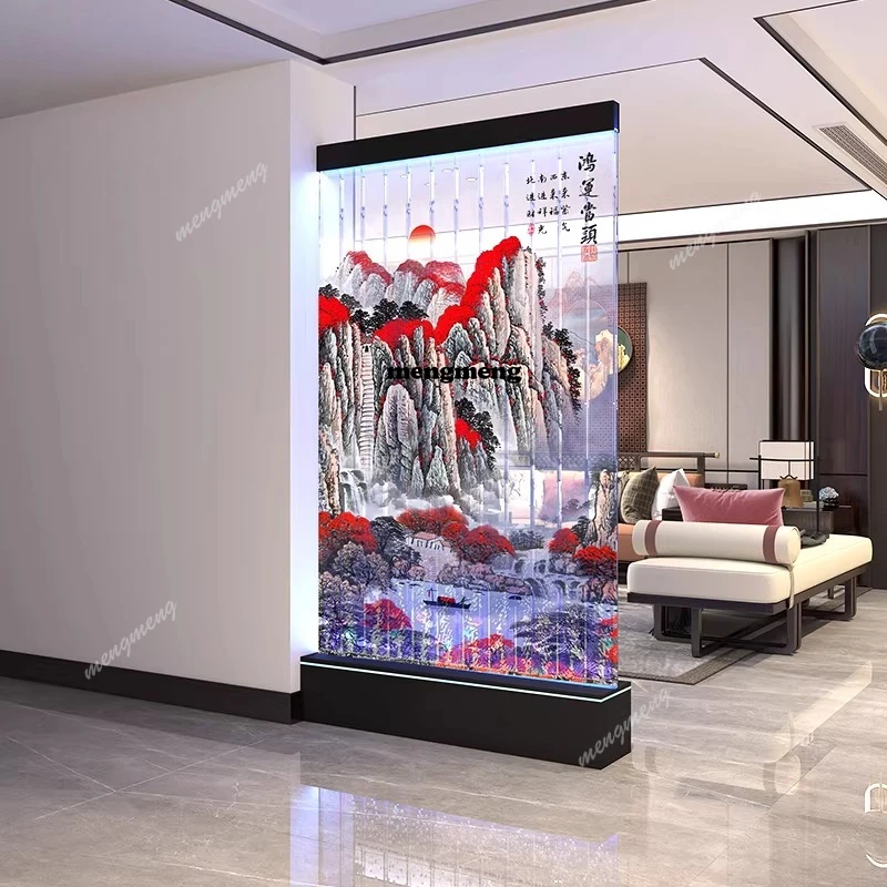 

Водяная завеса-перегородка с эффектом текущей воды, декоративный экран для гостиной, балкона, домашнего ландшафта, индивидуальный дизайн