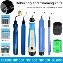Edge Cutter Deburring Tool with Cutter Handle BS1010 BS1018 Burr Trimming Knife for Copper Aluminum Steel Plastic Wood Rubber
