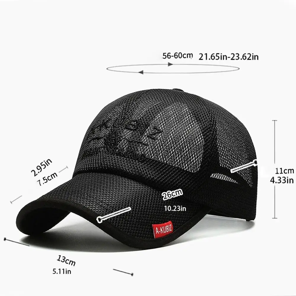 Embroidery Letter Hollow Thin UV Protection Golf Men Fishing Caps Women Summer Caps Korean Sun Hats Mesh Baseball Caps