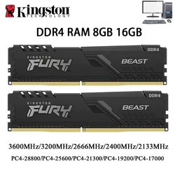 Kingston BEAST Memoria DDR4 Desktop-RAM 32 GB 16 GB 8 GB 3600 3200 2666 2400 MHz Speicher 288Pin DDR4 DIMM 1,2 V PC4-21300 25600 28800