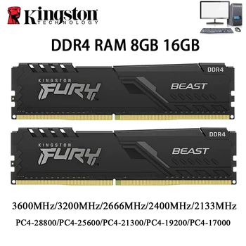 Kingston BEAST Memory DDR4 Desktop RAM 32GB 16GB 8GB 3600 3200 2666 2400MHz Memory 288Pin DDR4 DIMM 1.2V PC4-21300 25600 28800