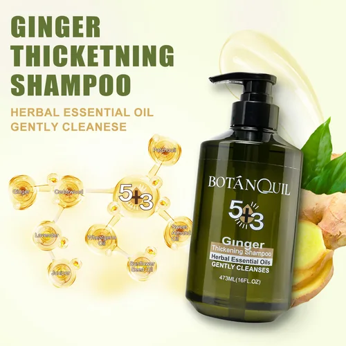 Imagen 2 del producto BOTÁNQUIL Champú de jengibre de 473 ml para la caída del cabello y el adelgazamiento del cabello para hombres y mujeres Champú de aceite esencial con aroma a base de hierbas naturales