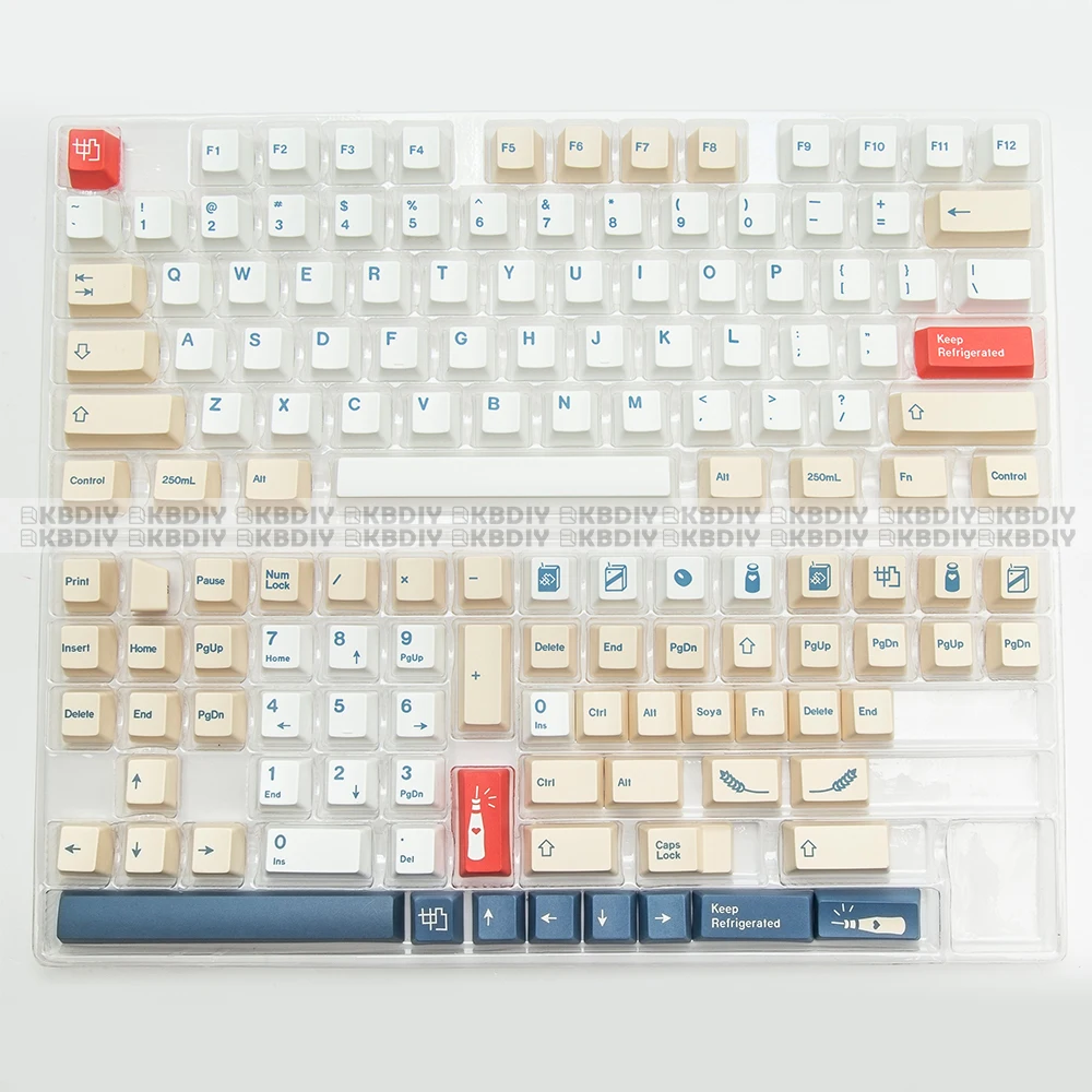 KBDiy GMK حليب الصويا Keycap PBT XDA الكرز OEM MDA ISO أغطية المفاتيح الكورية اليابانية استنساخ GMK لمجموعة لوحة المفاتيح الميكانيكية المخصصة ذاتية الصنع