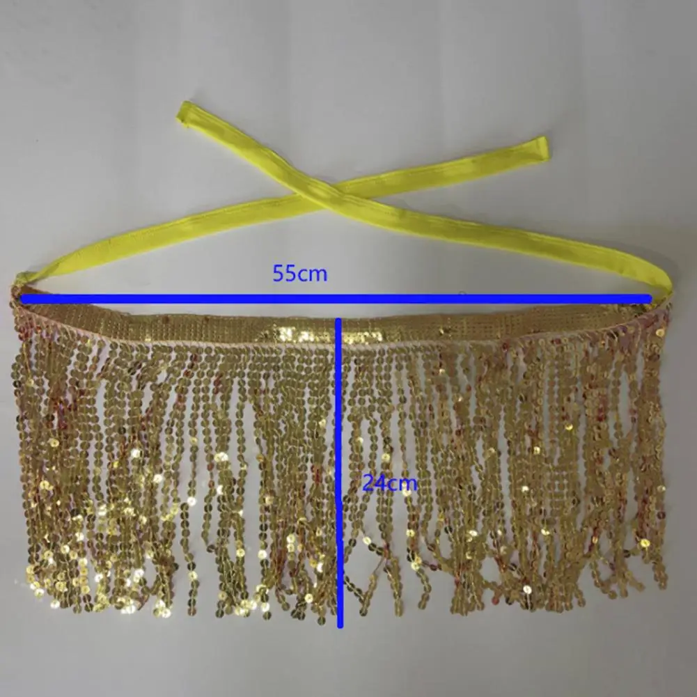 24 cm Pailletten Quaste Rock Wrap Bauchtanz Funkelnden Mini Rock Fransen Hüfte Schal Für Rave Festival Outfit Clubwear Party kostüm