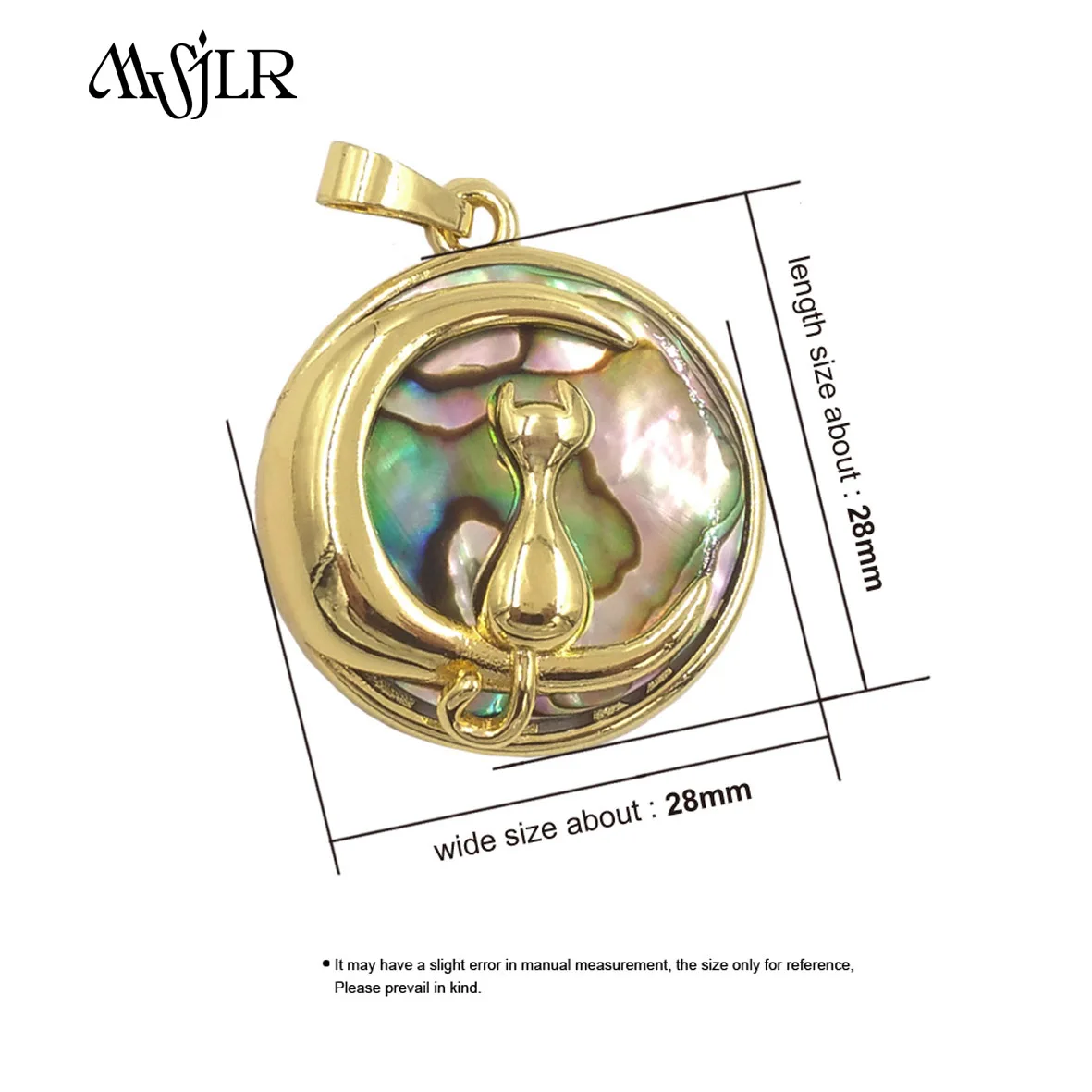 

MVP121 New Wonderful Natural Shell Round Moon Shape Pendant With 18k Gold Plated For Women Birthday Decoration