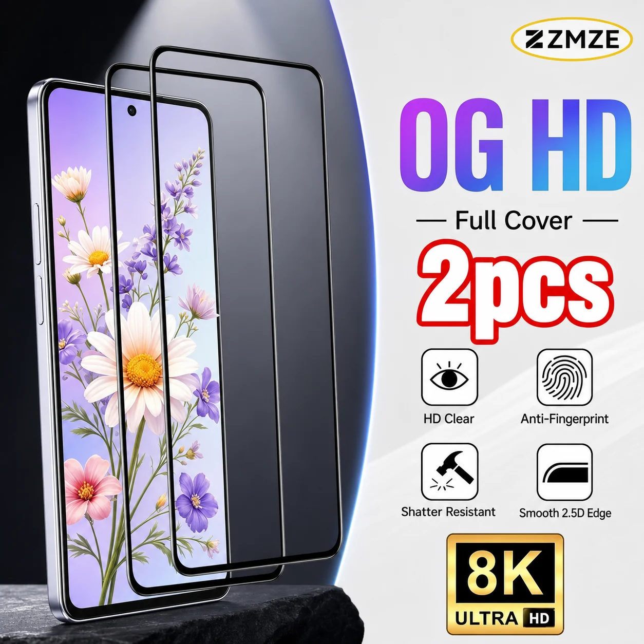 2PCS Tempered Glass Film for Samsung Galaxy A57 A56 A55 A37 A35 A36, Screen Protector for Samsung A06 A07 A15 A16 A17 A26