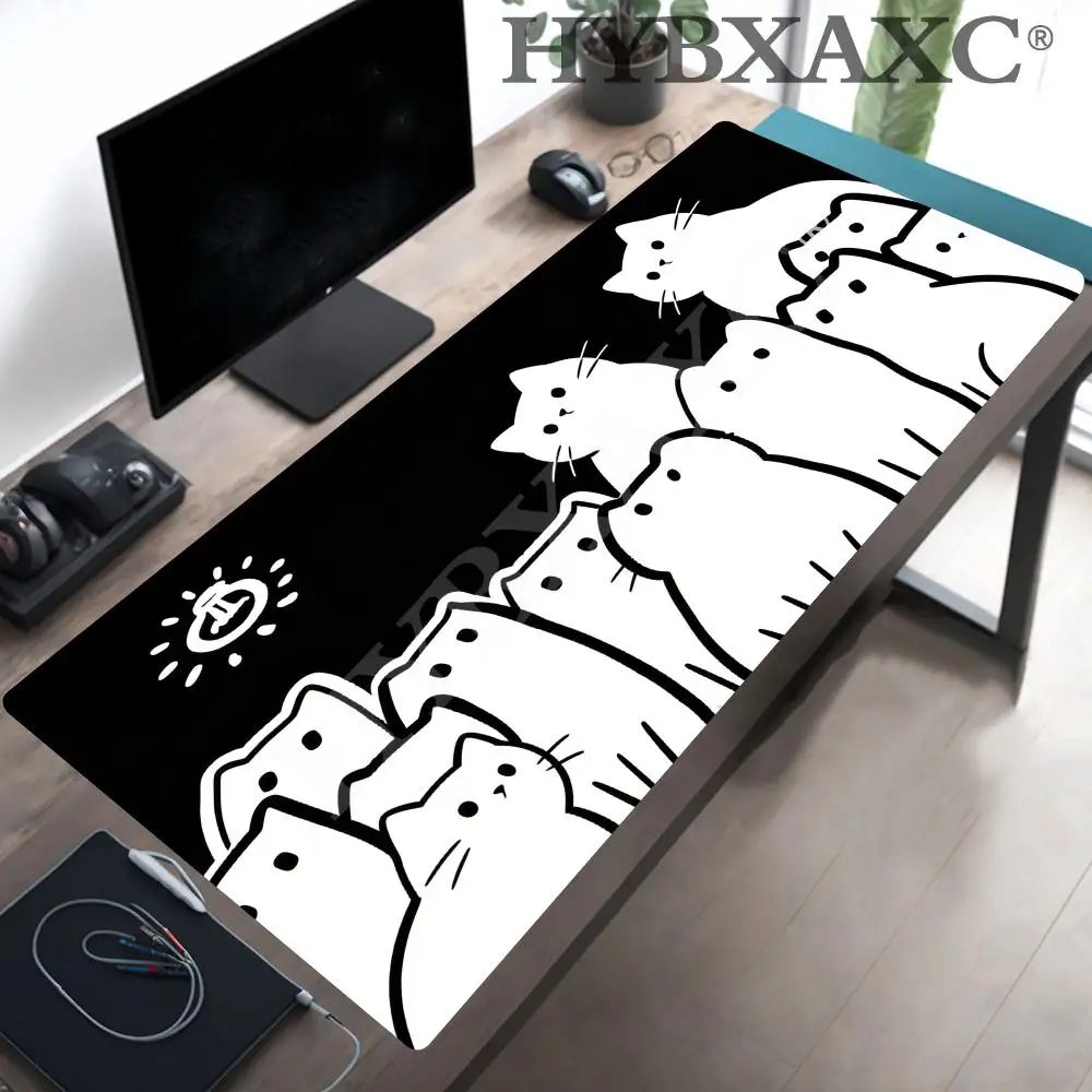 

HYBXAXC Cute cat Mouse Pad Large Computer Office Game Table Mats XXL Gaming Rubber Anti-slip Decor Keyboard Desk Pads playmat