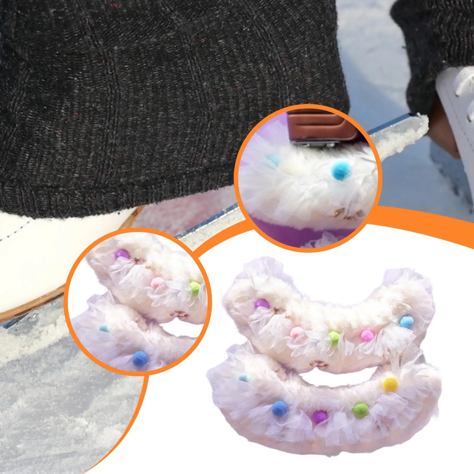 

Ice Skating Cover Plush Blade Guards Soft Protection for Figure Skates Hockey Skates Accessory Use